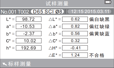 試樣測(cè)量界面